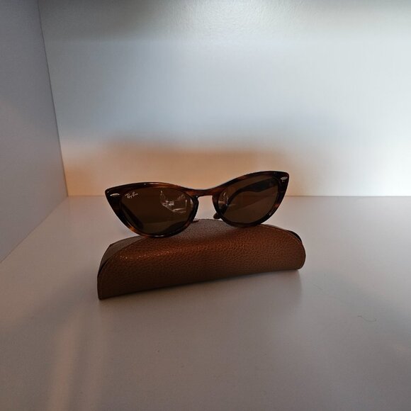 Ray-Ban Nina Cat Eye Sunglasses - Polished Striped Havana - Picture 2 of 7